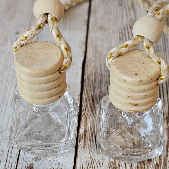 Car Air Freshener empty bottles, Clear, Beige, Glass - Picture 3 of 8